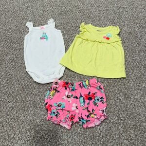 Carter's Baby Girls 3 Piece Outfit Set Floral‎ Size 6 Months